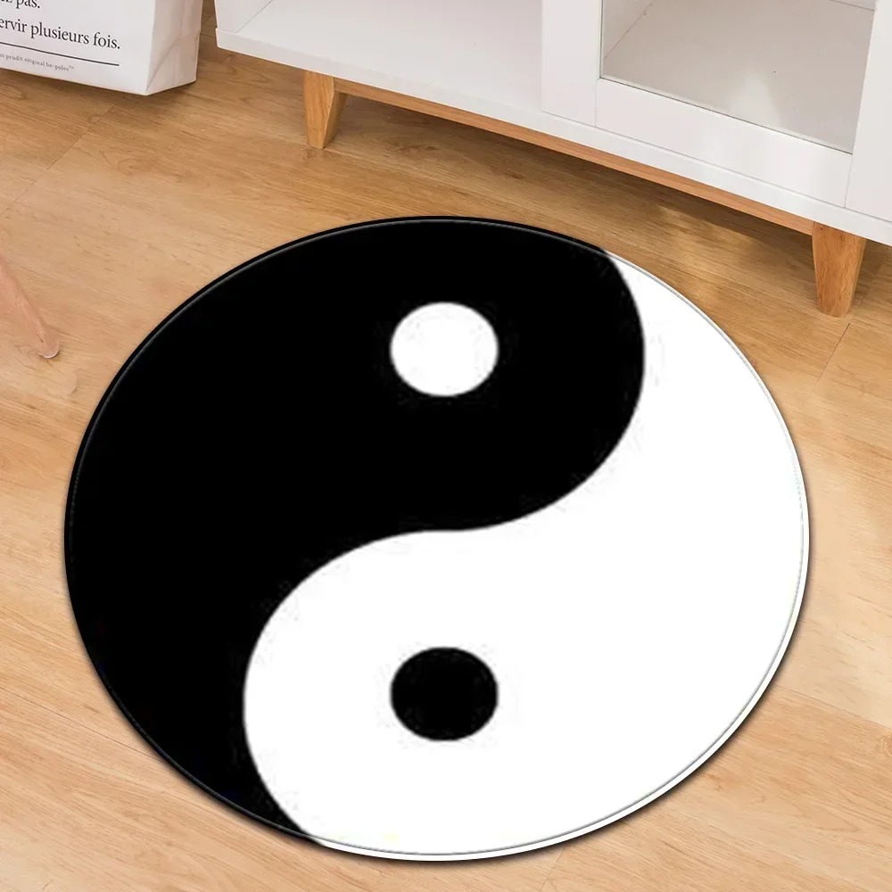 Acupressure Mat Set - Yin Yang Taiji Round Rug Flower