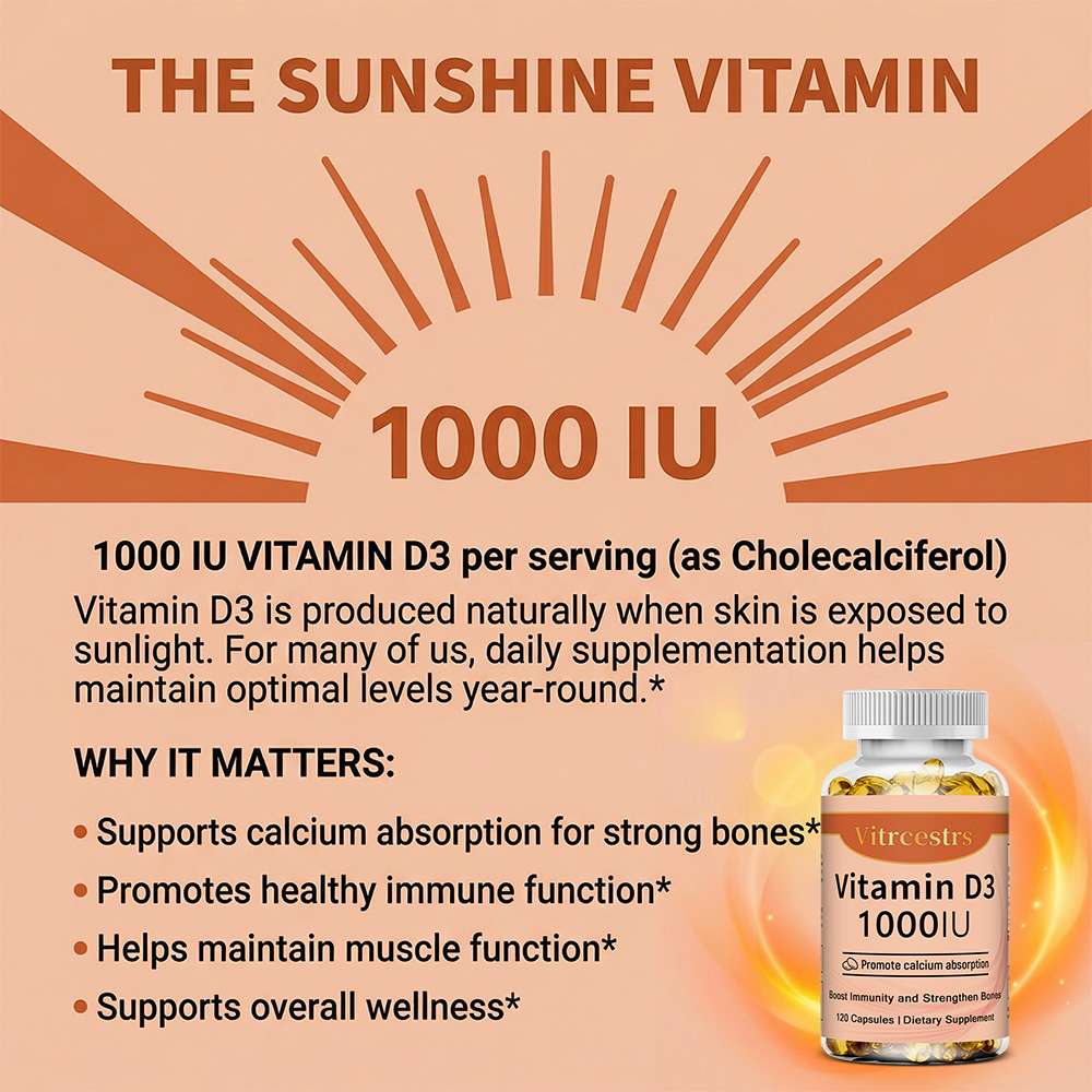 Vitamin D3 1000 IU Capsules, S - Health Wellness Day ulasan dan harga