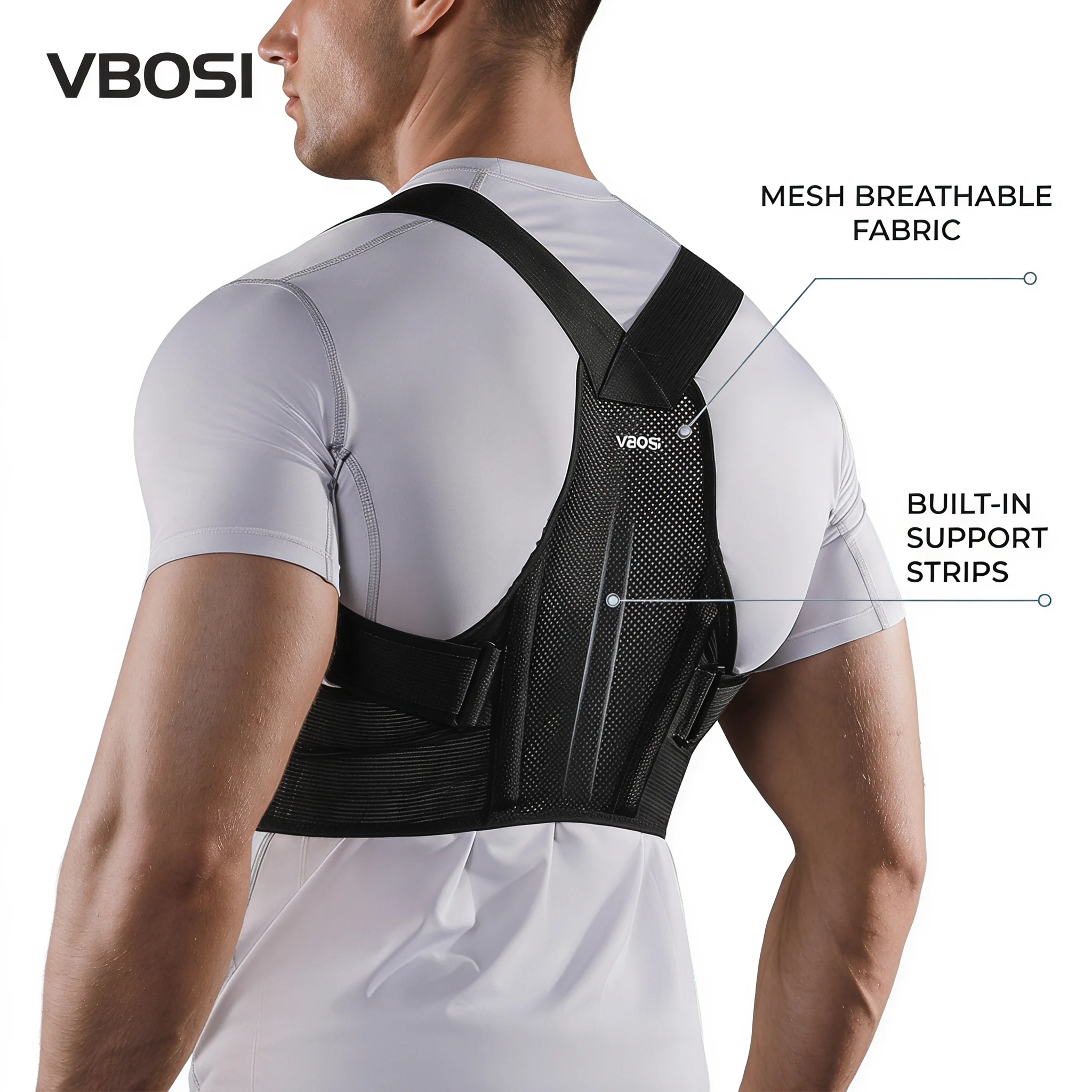 VBOSI Adjustable Posture Corre - Posture Corrector Back Brace ulasan dan harga