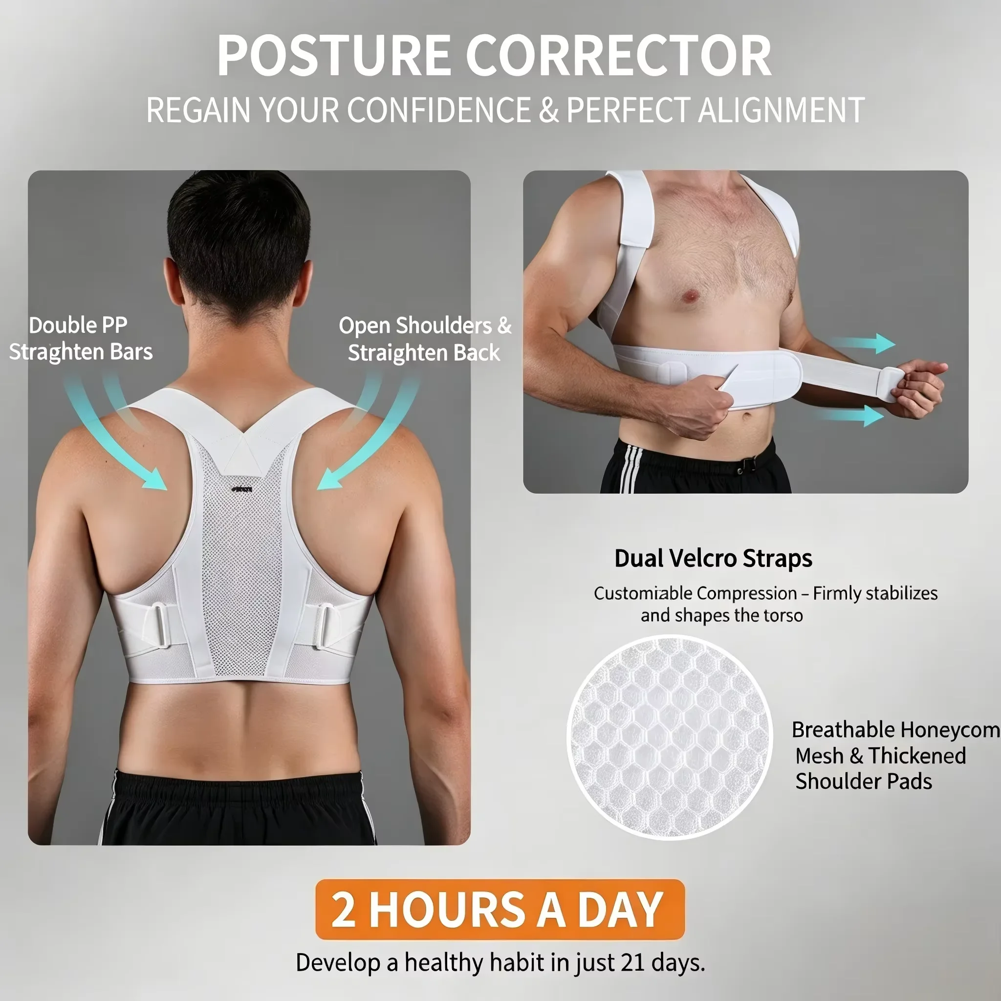 VBOSI Adjustable Posture Corre - Posture Corrector Back Brace ulasan dan harga